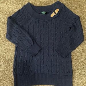 Lauren Ralph Lauren Navy Cable Knit Neck Sweater Women's Small